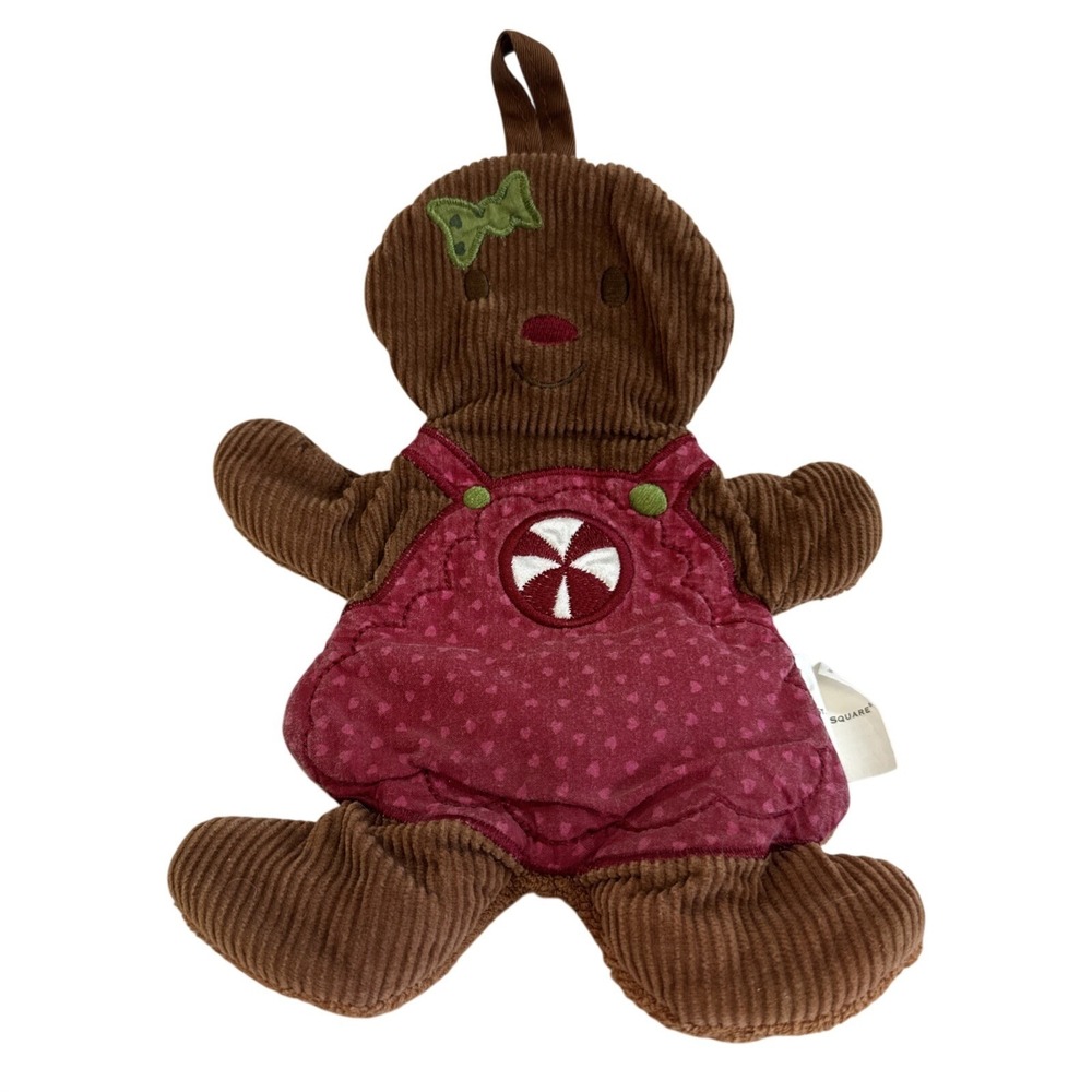 St Nicholas Square Gingerbread Girl Potholder Christmas Holiday Cotton Brown Red